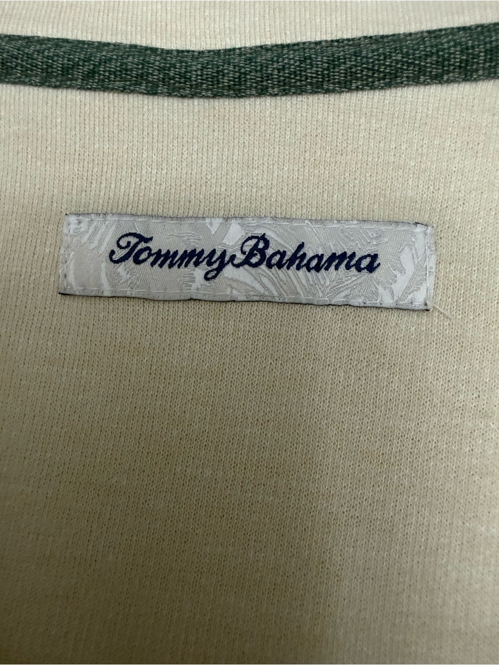 Tommy Bahama Men’s XL Cream 1/4 Zip Pullover Sweatshirt Coastal Marlin - Picture 9 of 12